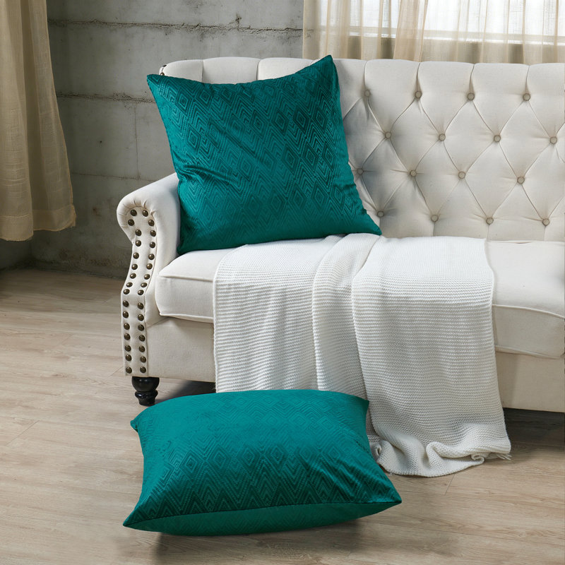 Housses de coussin décoratives en velours ikat de style européen, Saphire