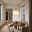 Ilargi - S/32 LED Dimmable Pendant - TRIAC/0-10V Dimmable - Dark Wood Rod - White Opal Matte Glass
