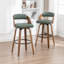 Swivel Upholstered and Faux Leather Bar Stool-772427364-772427370