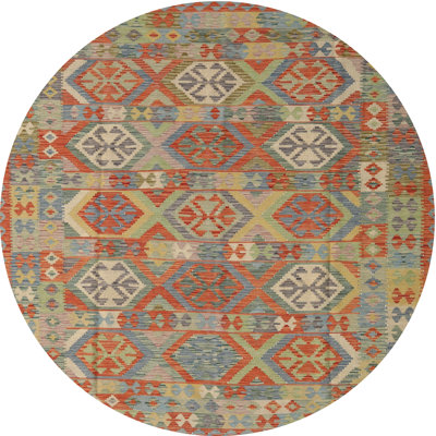 Tapis orange/vert mer contemporaine Elinna