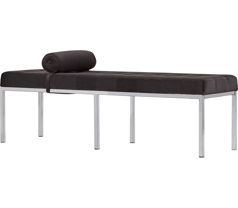 Banc avec revêtement, Velours noir
