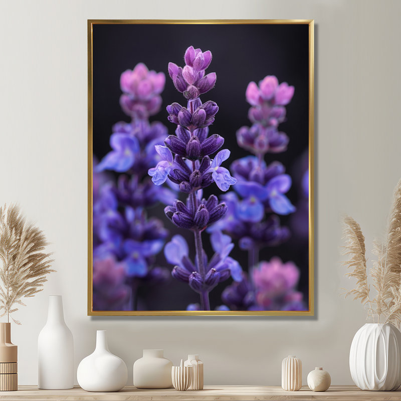 Art mural lilas mauve, lilas et jardin, Cadre photo blanc, H 20 po x l 12 po
