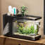 Aquarium de bureau multifonctionnel 3 en 1 avec rangement intégré, porte-mouchoirs et panier hydroponique.