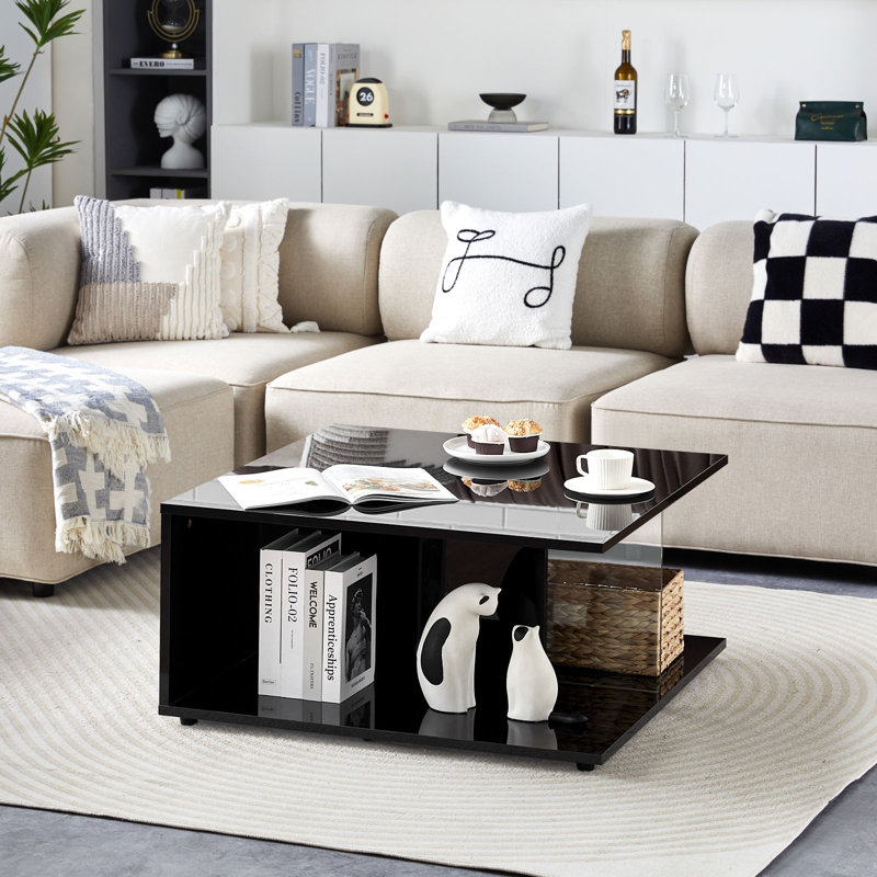 Coffee Table with Storage, Black
