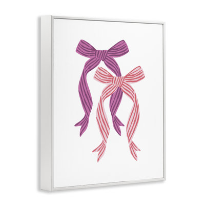 Magenta & Red Double Bow Framed Giclee, design by Krissy Mast