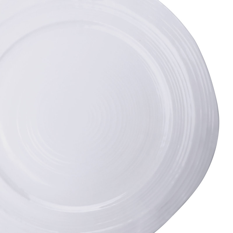Della Terra Irregular 12" Melamine Dinner Plate, White