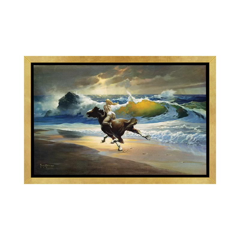 «Wild Ride» - Imprimé, H 40 po x l 60 po x 1,5 po, Encadrement doré
