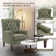 Button-Tufted Small Wingback Accent Chair with Rolled Arm and Thick Padded Cushion