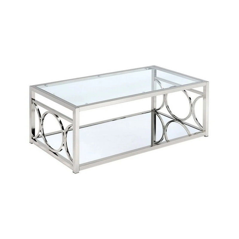Table basse contemporaine 46,6 ", chrome