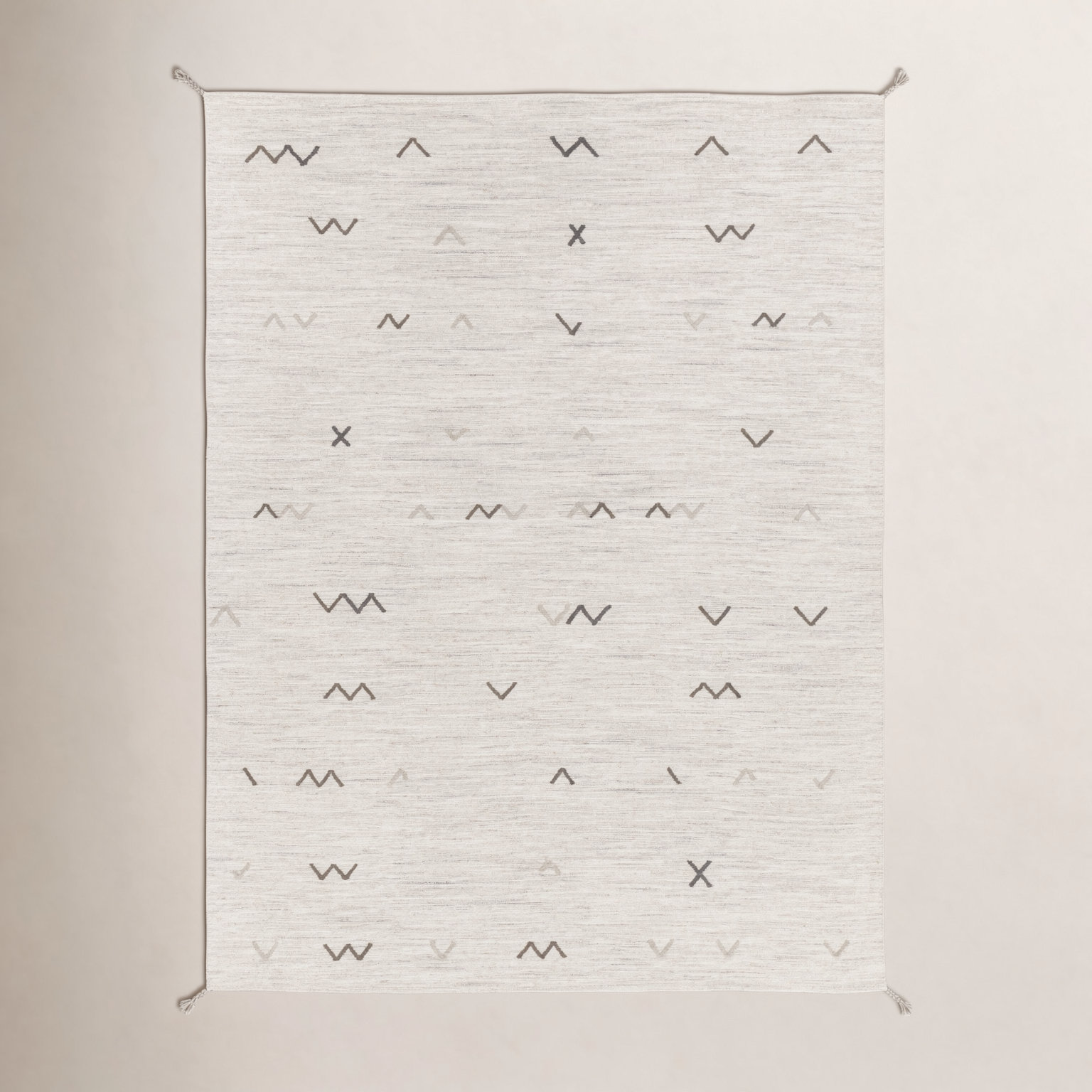 Bodie Light Gray Brown Hand-Woven Wool Rug, Rectangle 5' x 8'
