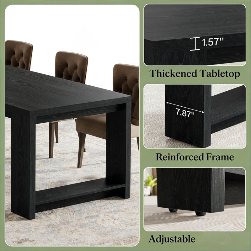 Kristin Dining Set, Black, Brown