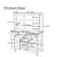 Table de jardin en bois 66 po avec 2 tiroirs, armoire et tablettes ouvertes-45314250