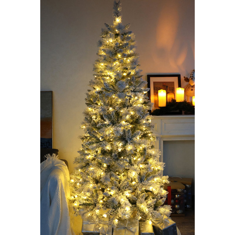 Lighted Artificial Spruce Christmas Tree, 7'