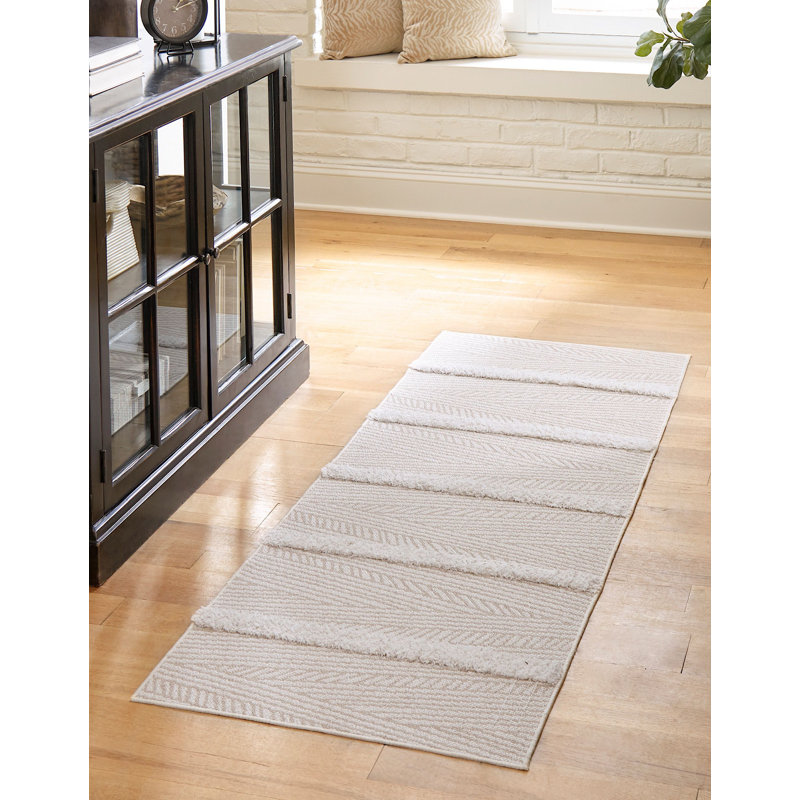 Dudziak Cotton Striped Indoor Rug, Runner 2'7" x 12'
