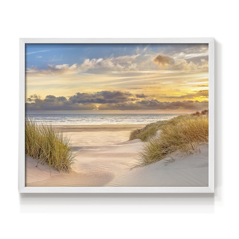 Pink Sands Sunset -Framed Print - Restickable, H 16 po x l 20 po, Blanc