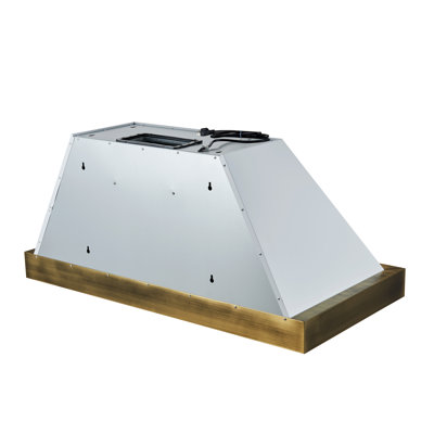 Forno Vittorio 48" Wall Mount Range Hood & Antique Brass Trim , 600 CFM with Baffle Filters