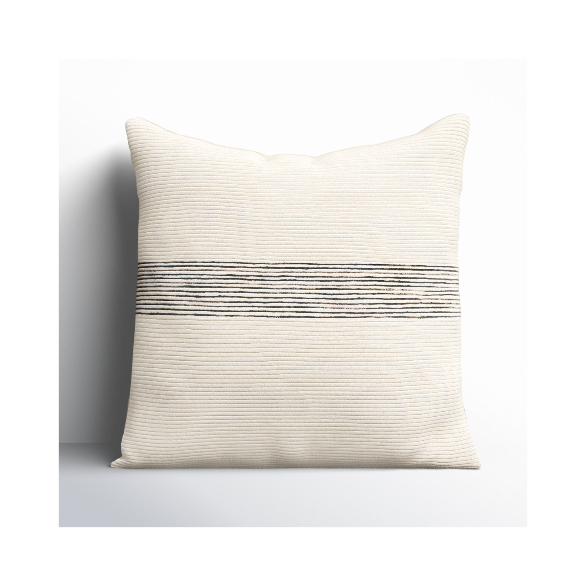 Cason Striped Cotton Throw Pillow, 22" x 22", Down