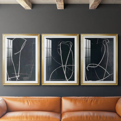 ABSTRACT Series DCXIII  -Custom Framed  Premium Print W Matt - 3 Pieces