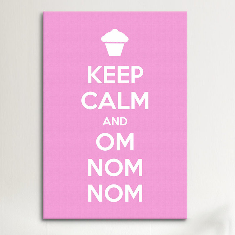 «Keep Calm and Om Nom» de Kitchen - impression sur toile tendue, H 40 po x l 26 po x P 1,5 po, Toile tendue, Pas de tapis