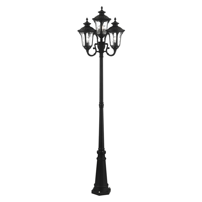 Lampadaire câblé à 4 lumières 93 po H Aleccdre (double), Noir