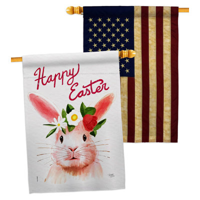 Drapeau de maison 40 po x 28 po Sweet Pâques Bunny