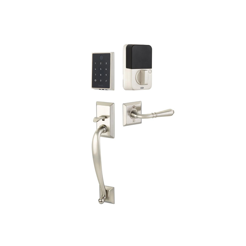 Emtek EMPowered 2 Touch Entry Set w/ Franklin Grip & Turino Lever, Key-Free w/ Bluetooth (LH)
