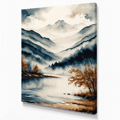 «Watercolor Landscape 33», art mural sur toile beige
