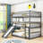 Heidelind Full Over Full Over Full Wooden Triple Bed with Ladder and Slide-983335307