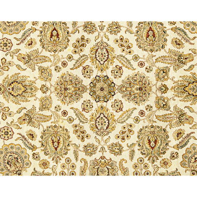 Tapis ivoire et doré de haute qualité noué à la main