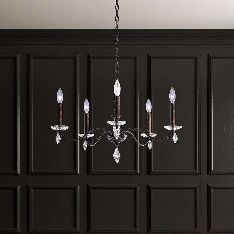 5 - Light Chandelier, Heirloom Gold
