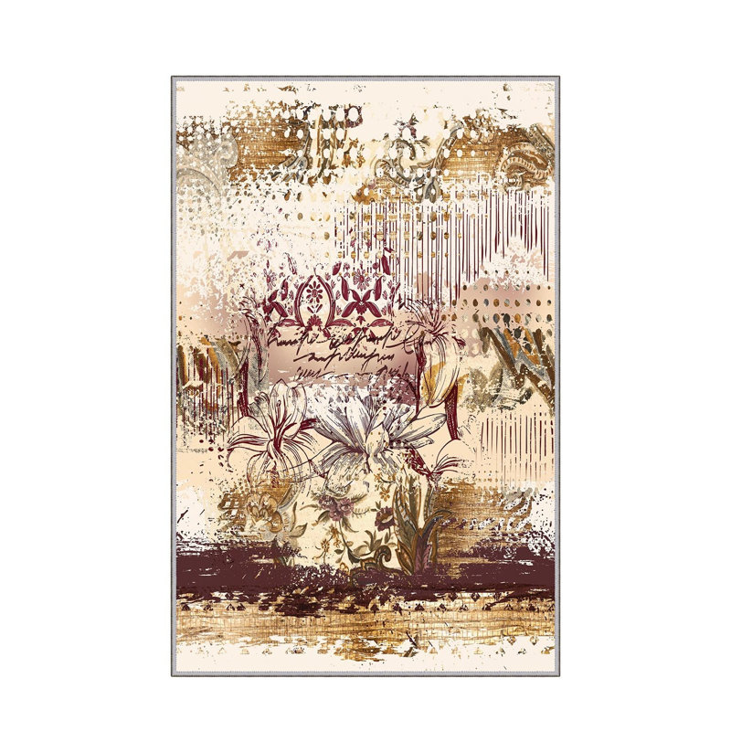 Non-Slip Hall Carpet, 3.3 x 9.8 ft, 100% Polyester, 0.4 in Pile Height, Antibacterial & Machine Washable | 3D Digital Print, Durable Woven Design, Perfect for Home & Office, Easy Care & Maintenance