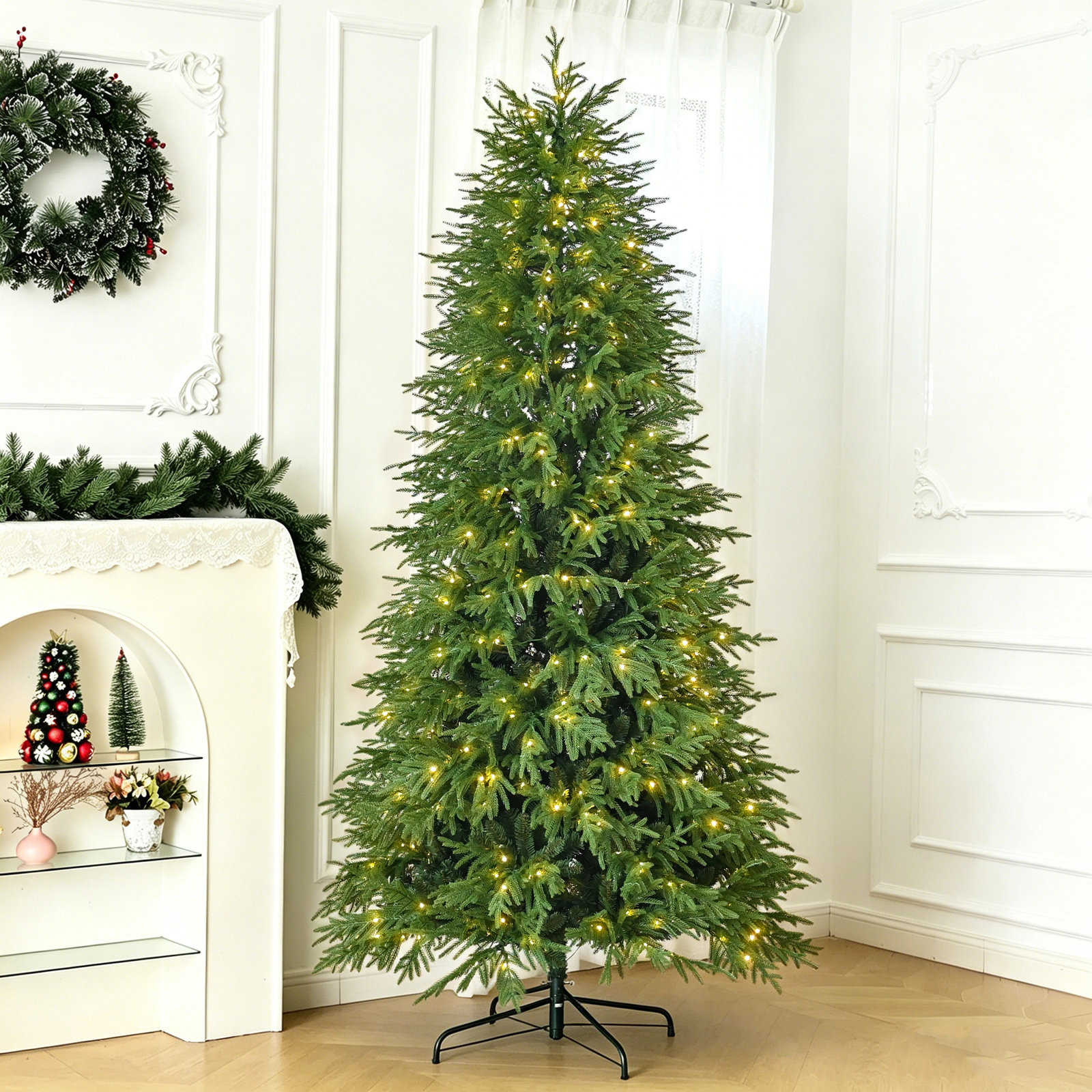 Pre-Lit Noble Fir Christmas Tree, 9' H