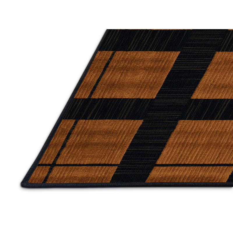 Tapis damier noir lavable à la machine, Tapis de couloir 2 pi x 5 pi