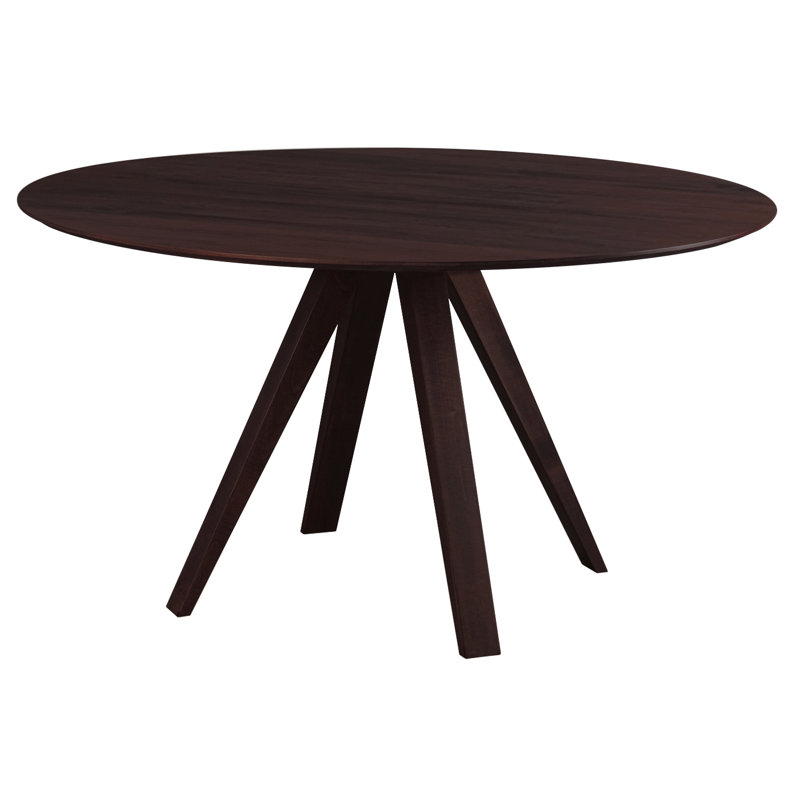 Table de salle à manger en bois massif Cullinan, H 29 po x l 42 po x P 42 po, Café, Café
