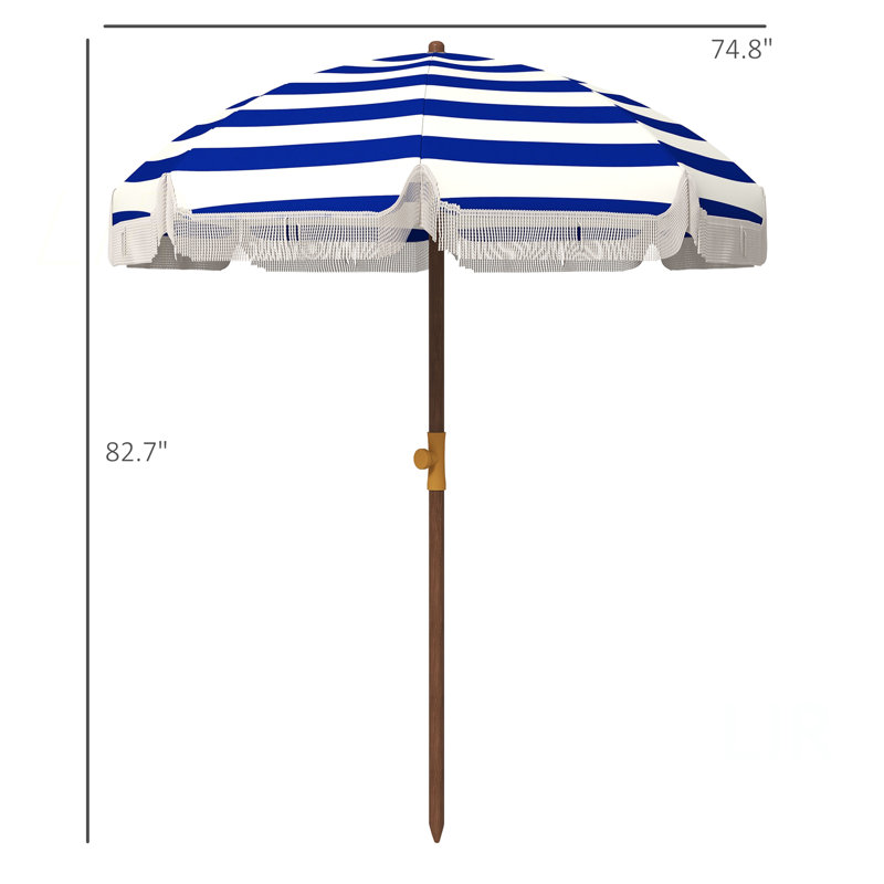 Parasol de plage portatif Outsunny, Bleu