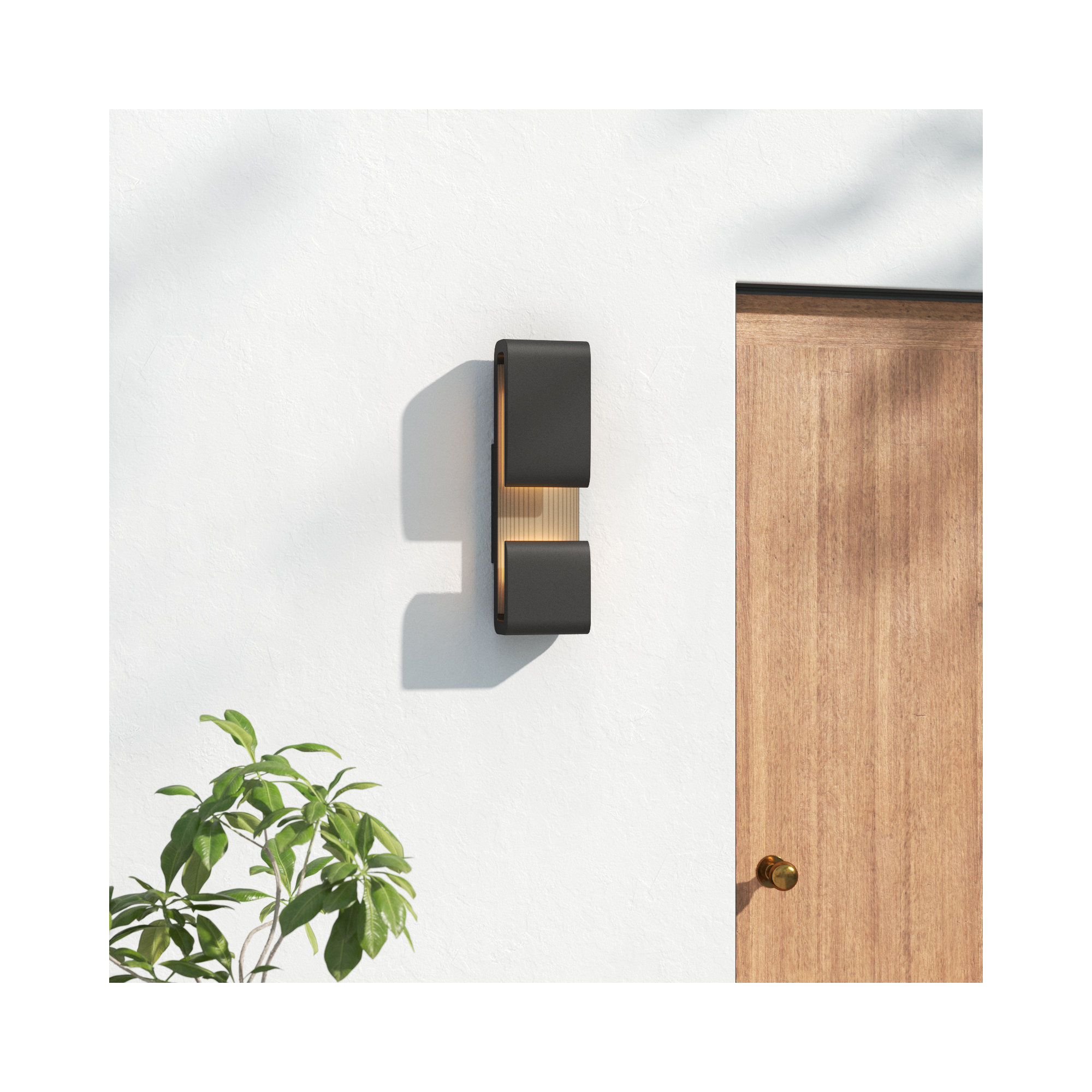 Wayburn Single Light Novelty Outdoor LED Wall Light, 22" H x 6.5" W x 4.5" D, Black