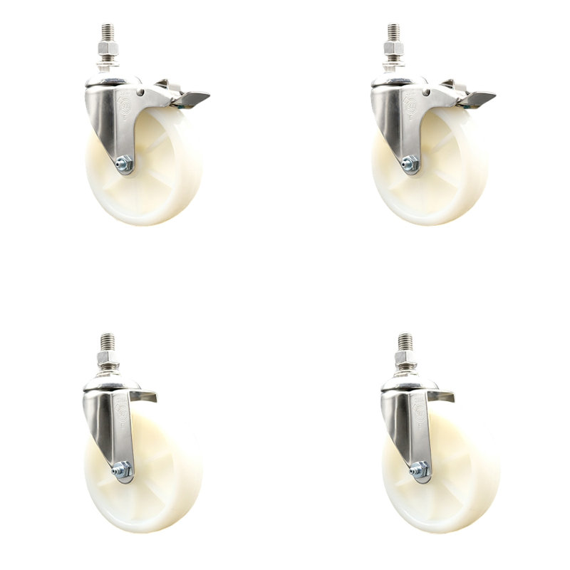 4 Piece Nylon Wheel Swivel Caster Set