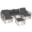 Ensemble modulaire de patio 7 pièces en osier, canapé d'extérieur avec coussin et table basse
