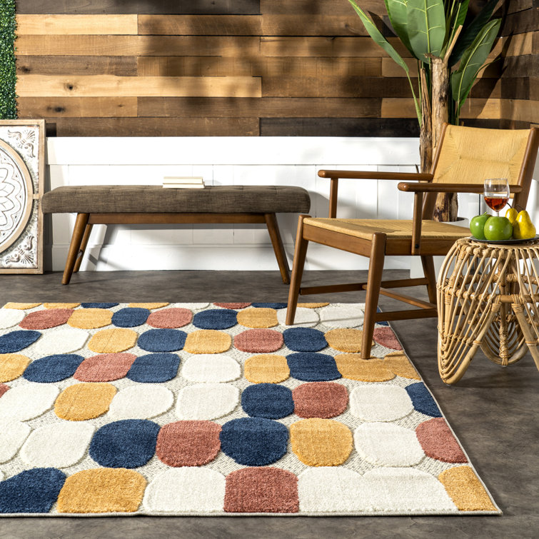 Asao Bordered Gold/Black Indoor/Outdoor Area Rug Wade Logan Pattern: Geometric, Rug Size: Rectangle 8' x 10