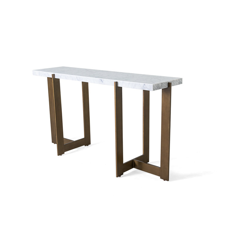 Peterson 60 in. Marble Console Table, Polished Carrara