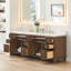 Lala 84" Double Bathroom Vanity with Grain White Engineered Stone Countertop without Mirror-2077209834