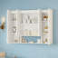 Armoire de salle de bain moderne avec 5 tablettes réglables, armoire à pharmacie murale pour la salle de bain, charnières à fermeture douce, étagère ouverte