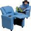 Contemporary Kids Recliner with Cup Holder and Headrest-707018196