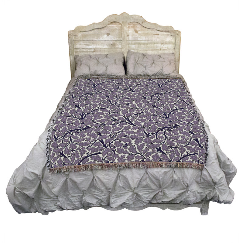 Couverture mauve en chêne Pure Country Weavers - Morris & Artisanat, L 54 po x L 72 po, Mauve
