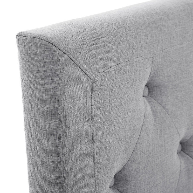 Tête de lit capitonnée, King, Grey, Linen