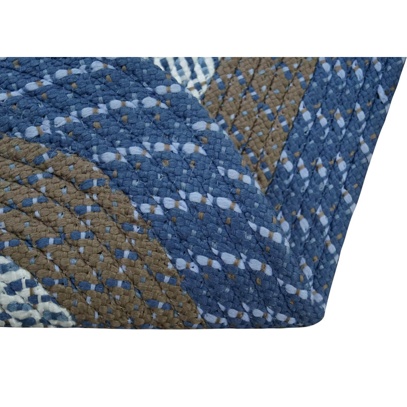 Tapis en chambray tressé à motif géométrique McClure, Ovale 30 po x 50 po