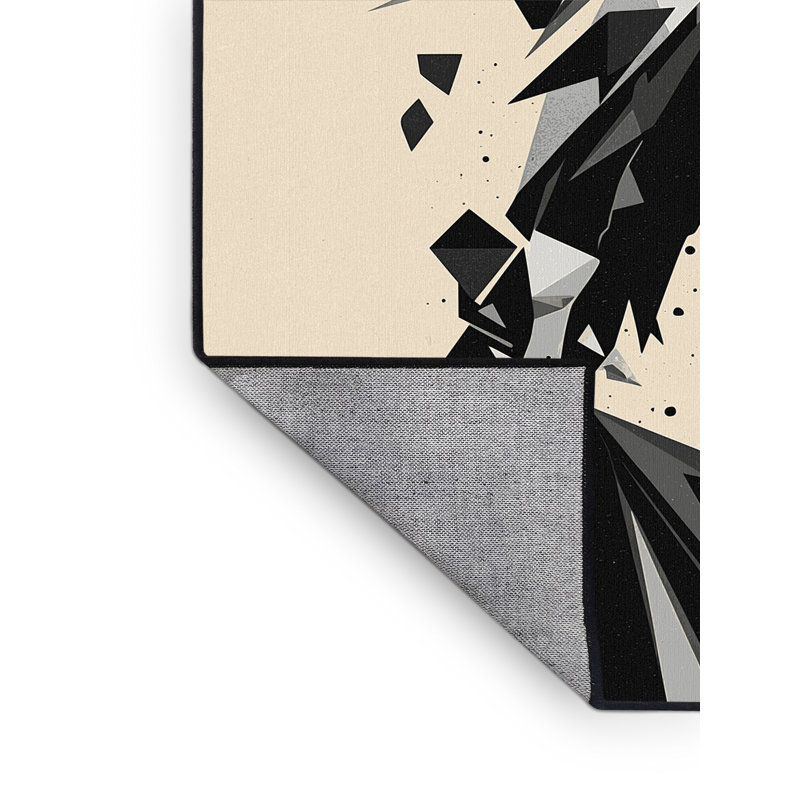Tapis beige et moderne à motif géométrique lavable à la machine Paxton, 6 x 9
