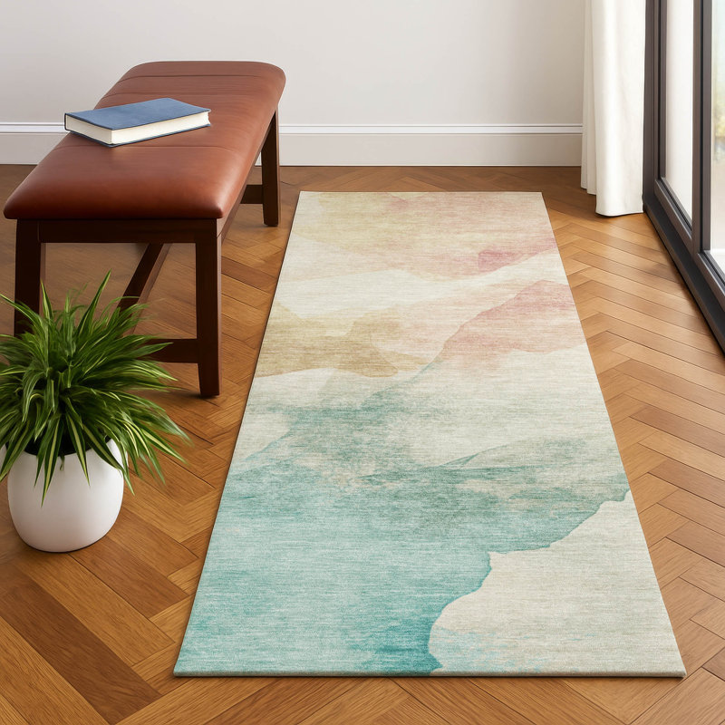 Premium Machine Washable Jacquez AMF1797 Modern Rug, Runner 2'3" x 7'6"