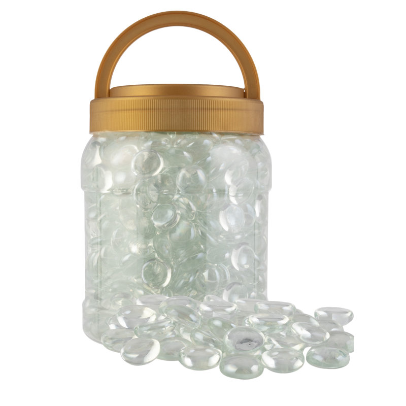 Roches en verre pour foyer d'extérieur 10 lb - Marbres en verre 3/4 po pour foyers, paysages, aquariums ou vases