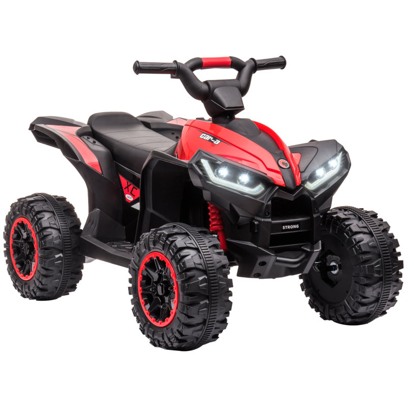 Red 12V Kids ATV Quad with Wear-Resistant Wheels